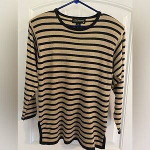 Lisa Originals Gold Lycra and black long sleeved Striped Sweater top